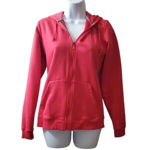 Under Armour Womens Pink Fleece Lined Hooded Full Zip Atheltic Jacket